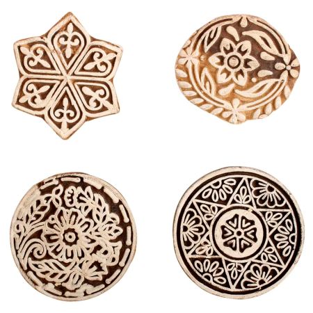 Set of 4 Piece New Mix Wooden Printing Block